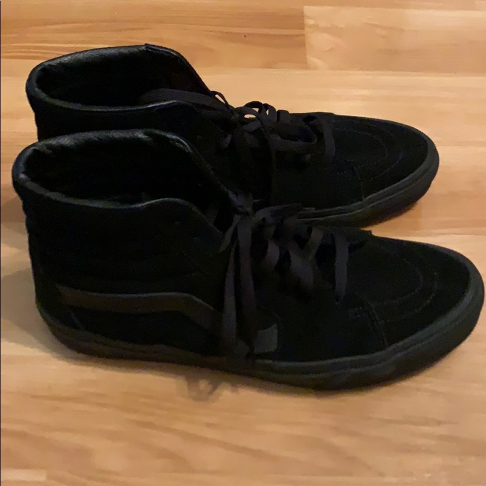 Gently used black on black Vans